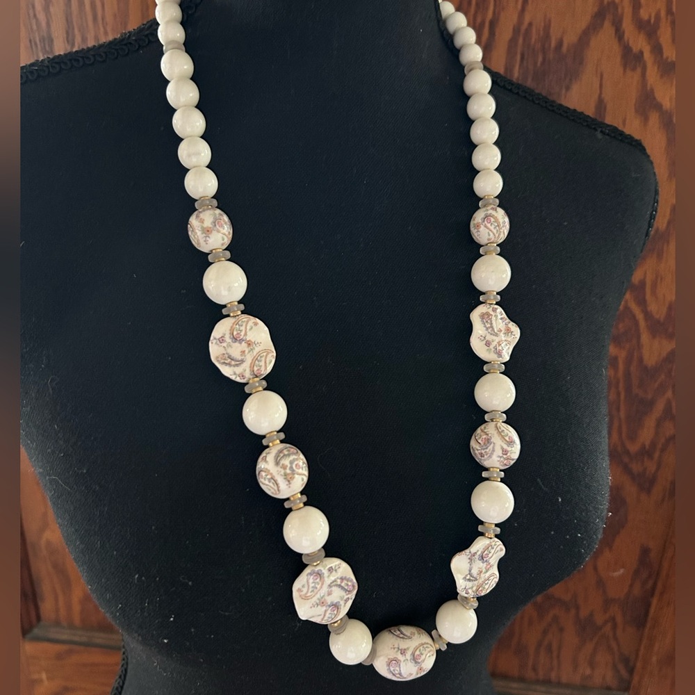 Hand painted Japan beaded necklace